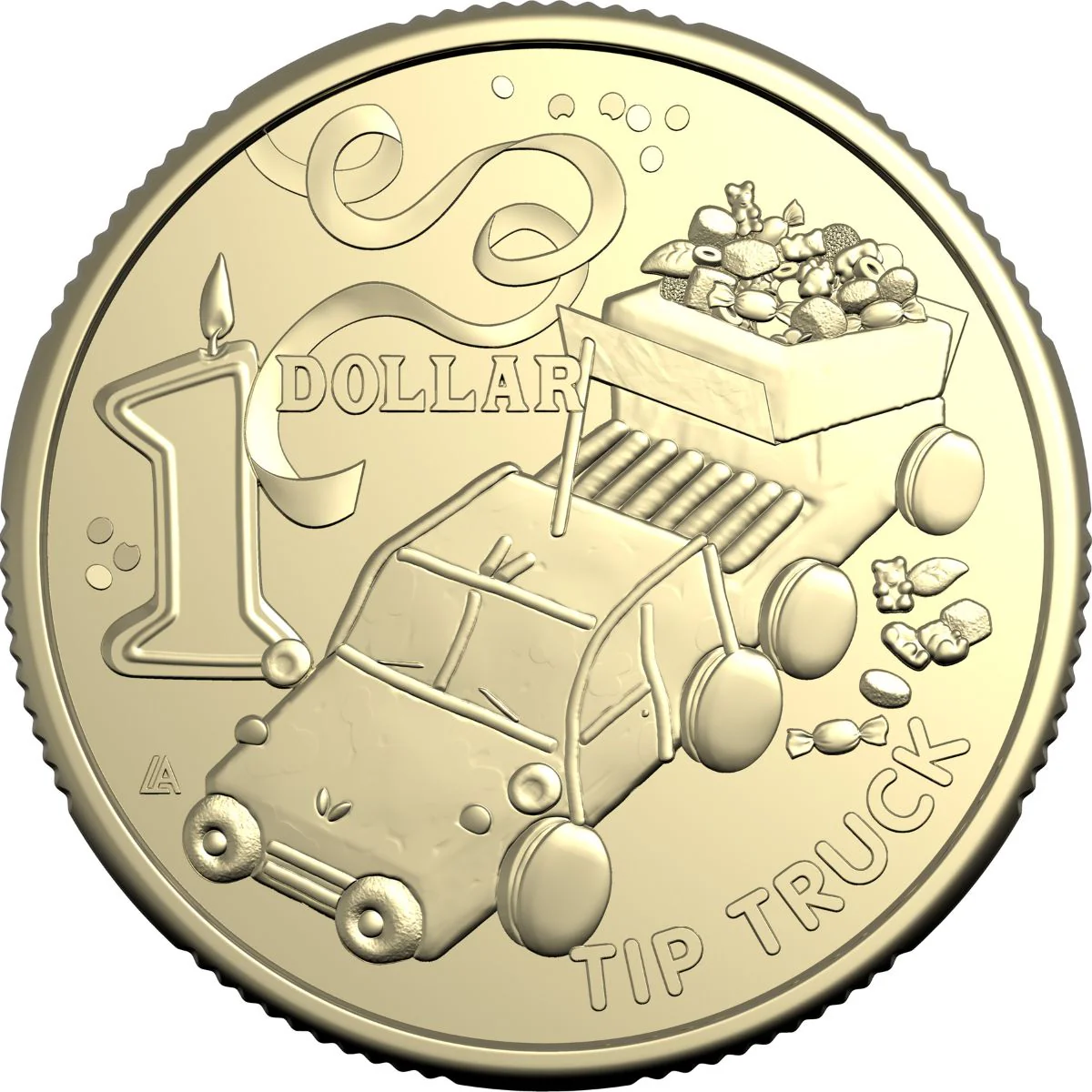 Australia Tip Truck Birthday Cake 2025 $1 Aluminium-Bronze Uncirculated Coin - Image 2