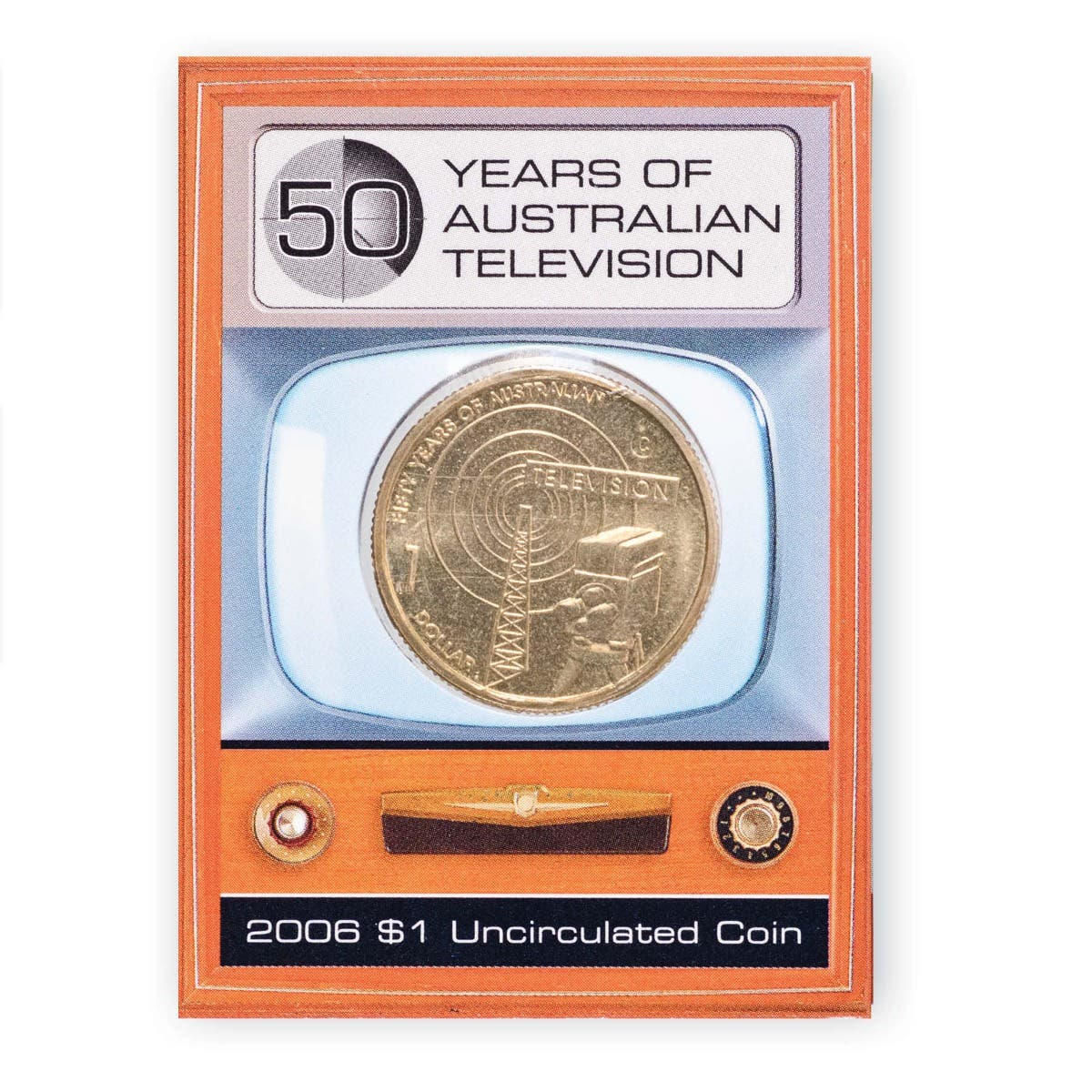 Australia Television 50th Anniversary 2006 $1 Aluminium-Bronze Mintmark Uncirculated 5-Coin Set