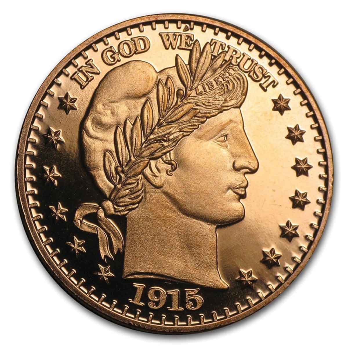 US Barber Half Dollar 1oz Copper Round
