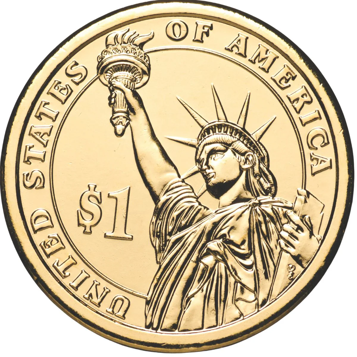 US Presidents 2007 $1 Thomas Jefferson Gold-plated Coin - Image 2