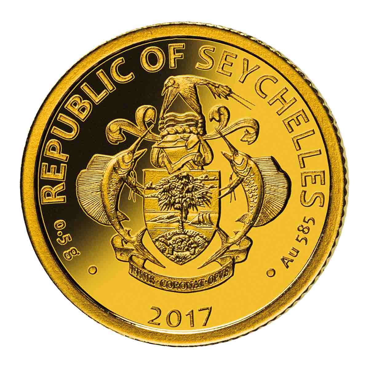 Vasco Da Gama Ship 2017 5 Rupees Gold Proof Coin - Image 2