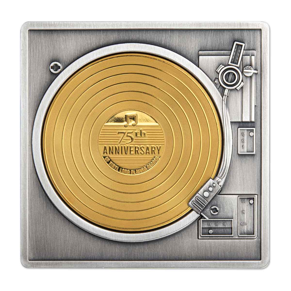 Vinyl Record 2023 $5 Gold-plated 3oz Silver Antique Coin - Image 3