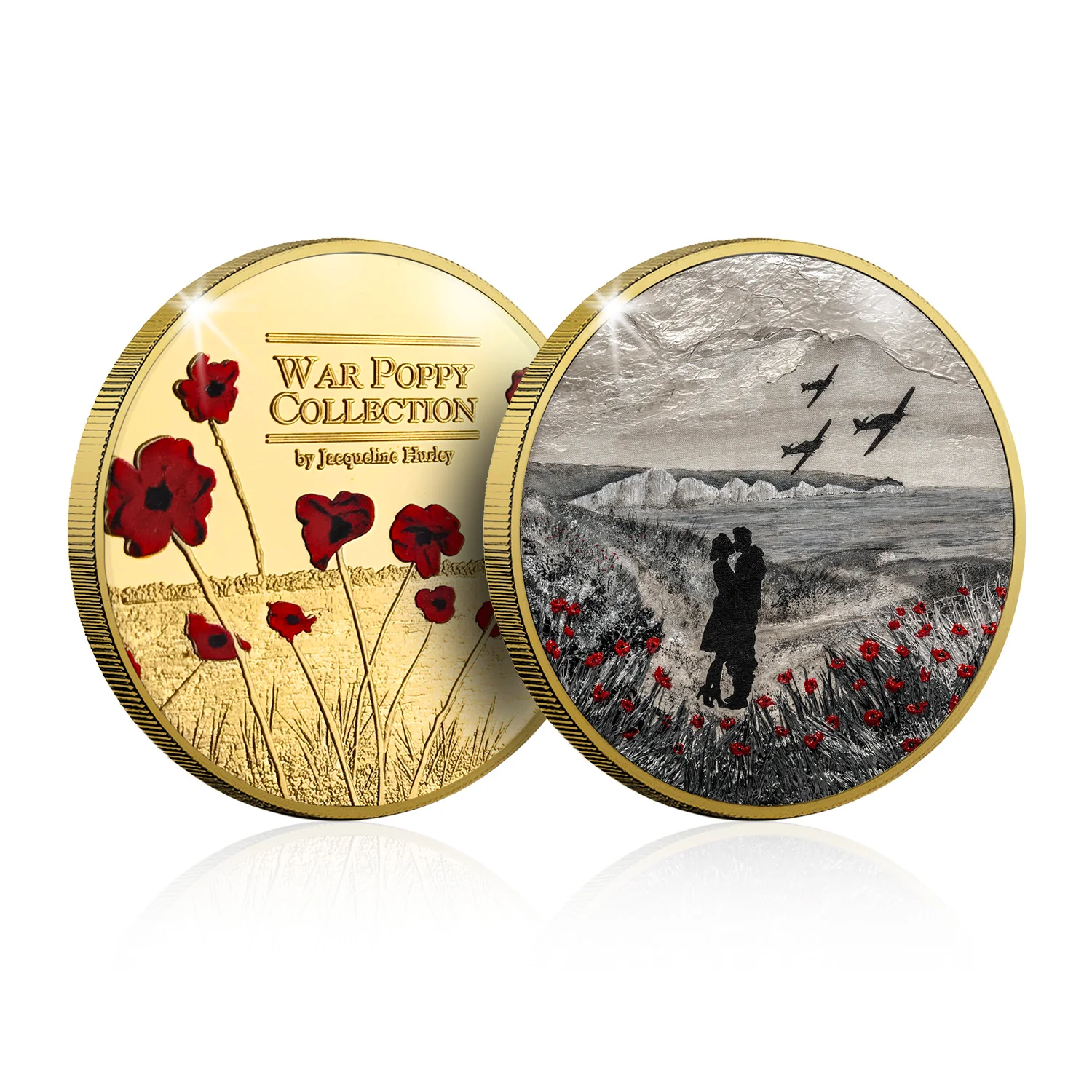 The Jacqueline Hurley War Poppy 'Til We Meet Again' Gold-plated Prooflike Commemorative