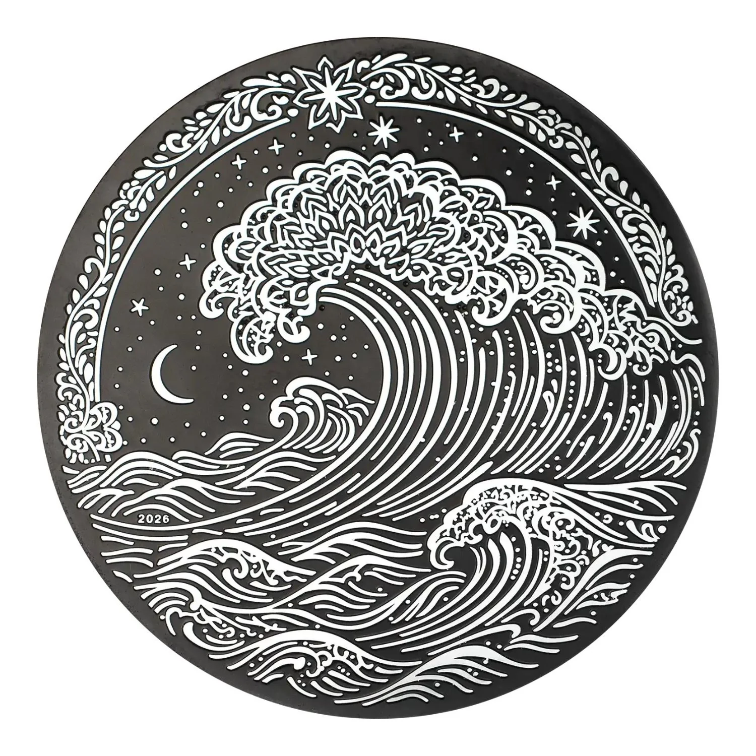 Wave 2026 $5 Obsidian Black 1oz Silver Coin