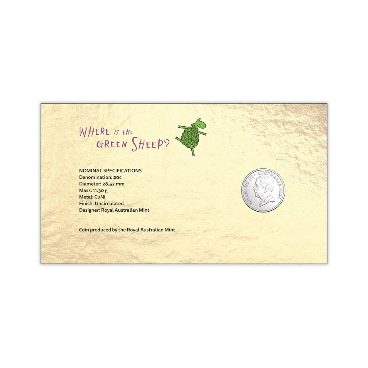 Where is the Green Sheep 20th Anniversary 2024 20c Stamp & Coin Cover - Image 2