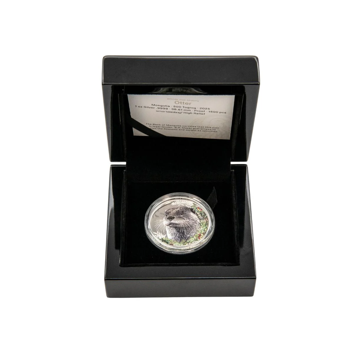 Woodland Spirits Otter 2025 500T 1oz Colour Silver Proof Coin - Image 3