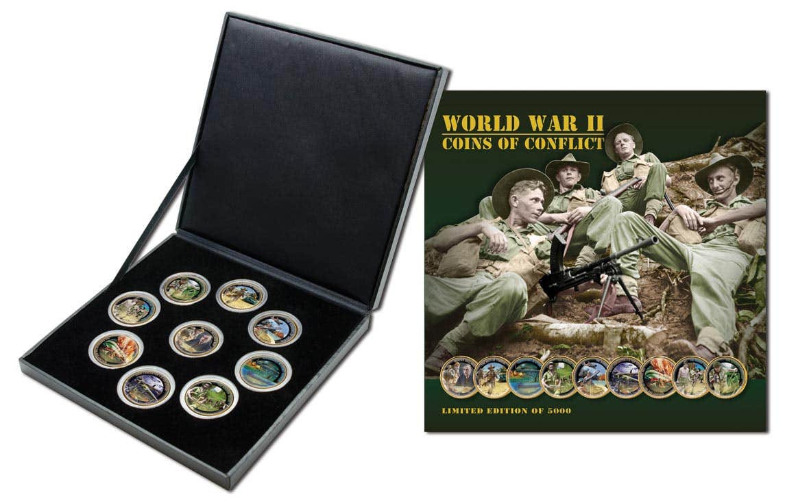WWII Coins of Conflict 9-Coin Gold-plated Penny Collection - Image 2