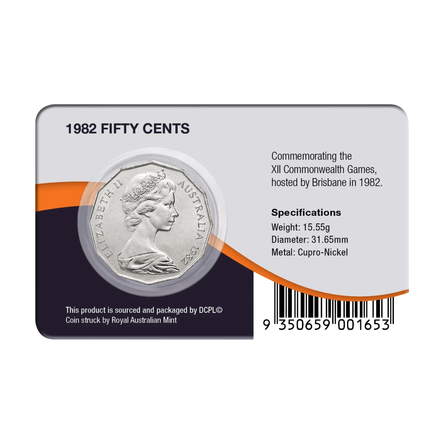 XII Commonwealth Games Brisbane 1982 50c Cu-Ni Coin Pack - Image 2