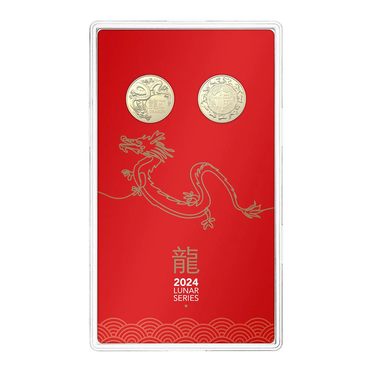 Australia Lunar Year of the Dragon 2024 $1 Aluminium-Bronze Uncirculated 2-Coin Set - Image 5