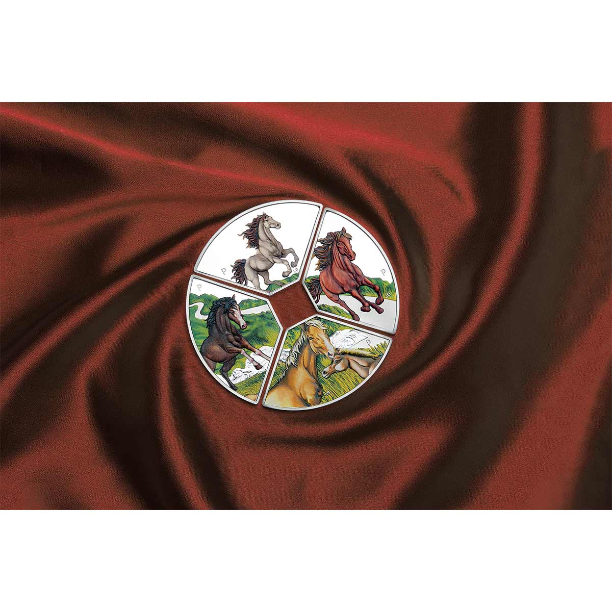 Year of the Horse Quadrant 2026 $1 Colour 1oz Silver Proof 4-Coin Set - Image 6